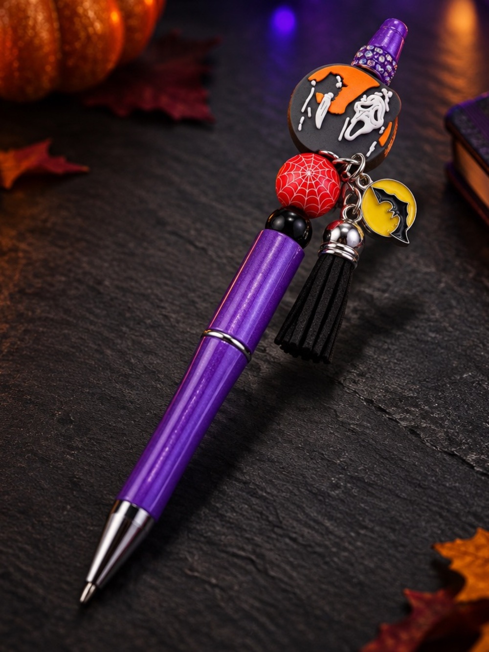 Purple Halloween Charm Pen with Tassel
